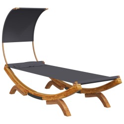 vidaXL Tumbona con dosel madera curvada gris antracita 100x200x126cm