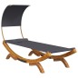 vidaXL Tumbona con dosel madera curvada gris antracita 100x200x126cm