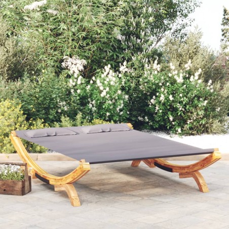 vidaXL Tumbona con dosel madera curvada gris antracita 165x188,5x46 cm