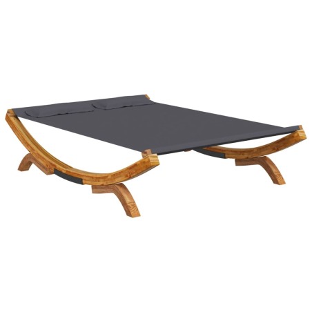 vidaXL Tumbona con dosel madera curvada gris antracita 165x188,5x46 cm