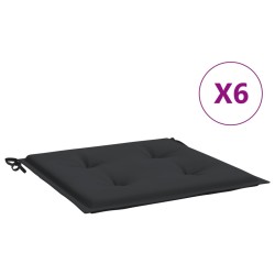 vidaXL Cojines de silla de jardín 6 uds tela Oxford negro 50x50x3 cm