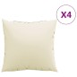 vidaXL Cojines decorativos 4 uds tela crema 60x60 cm