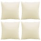 vidaXL Cojines decorativos 4 uds tela crema 60x60 cm