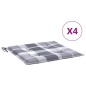 vidaXL Cojines de silla de jardín 4 uds tela a cuadros gris 50x50x3 cm vidaXL Cojines de silla de jardín 4 uds tela a cuadros gris 50x50x3 cm