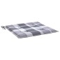 vidaXL Cojines de silla de jardín 4 uds tela a cuadros gris 50x50x3 cm vidaXL Cojines de silla de jardín 4 uds tela a cuadros gris 50x50x3 cm