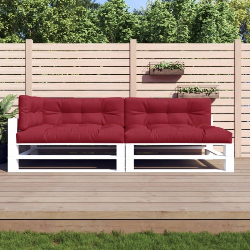 vidaXL Cojines para sofá de palets 5 unidades tela rojo tinto vidaXL Cojines para sofá de palets 5 unidades tela rojo tinto