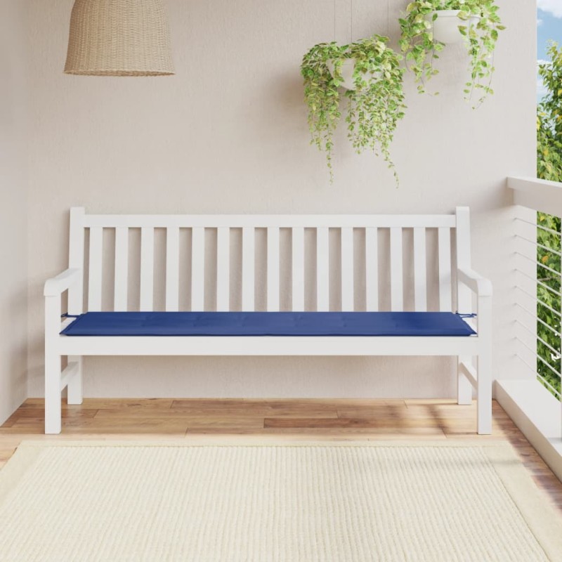 vidaXL Cojín de banco de jardín tela Oxford azul 180x50x3 cm
