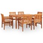 vidaXL Set comedor de jardín 7 pzas y cojines madera maciza de acacia vidaXL Set comedor de jardín 7 pzas y cojines madera maciza de acacia