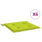 vidaXL Cojines de silla de jardín 6 uds tela Oxford verde 50x50x3 cm