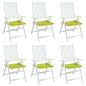 vidaXL Cojines de silla de jardín 6 uds tela Oxford verde 50x50x3 cm