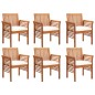 vidaXL Set comedor de jardín 7 pzas y cojines madera maciza de acacia vidaXL Set comedor de jardín 7 pzas y cojines madera maciza de acacia