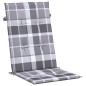 vidaXL Cojín silla jardín respaldo alto 2 uds cuadros gris 120x50x3 cm vidaXL Cojín silla jardín respaldo alto 2 uds cuadros gris 120x50x3 cm