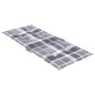vidaXL Cojín silla jardín respaldo alto 2 uds cuadros gris 120x50x3 cm vidaXL Cojín silla jardín respaldo alto 2 uds cuadros gris 120x50x3 cm