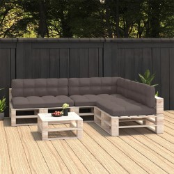 vidaXL Cojines para sofá de palets 7 piezas gris taupe