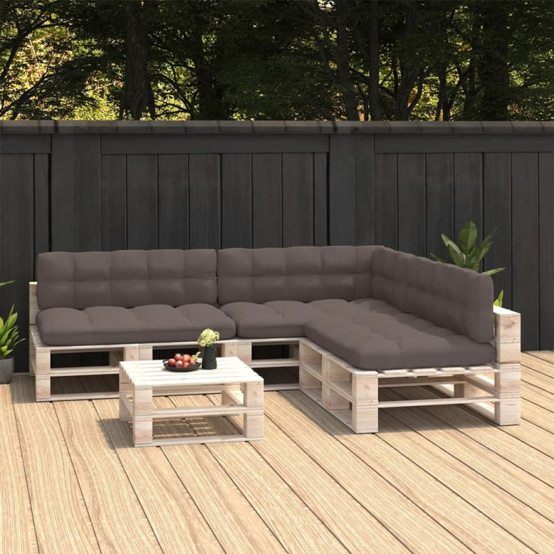 vidaXL Cojines para sofá de palets 7 piezas gris taupe vidaXL Cojines para sofá de palets 7 piezas gris taupe