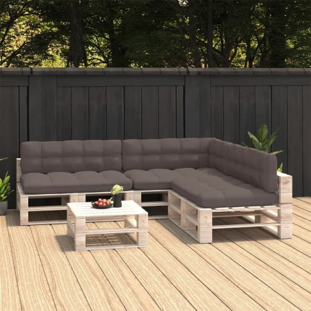 vidaXL Cojines para sofá de palets 7 piezas gris taupe