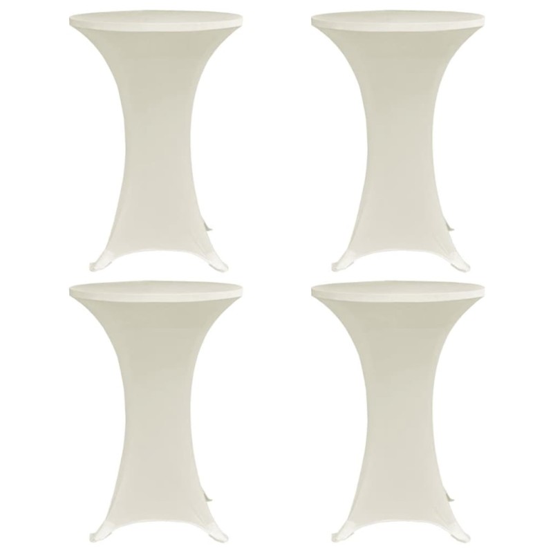 vidaXL Mantel elástico para mesa alta 4 unidades color crema Ø60 cm vidaXL Mantel elástico para mesa alta 4 unidades color crema Ø60 cm