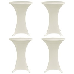 vidaXL Mantel elástico para mesa alta 4 unidades color crema Ø80 cm