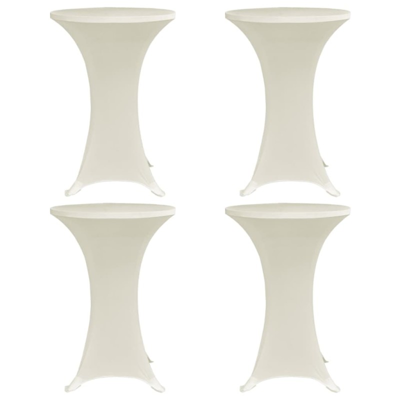 vidaXL Mantel elástico para mesa alta 4 unidades color crema Ø80 cm vidaXL Mantel elástico para mesa alta 4 unidades color crema Ø80 cm
