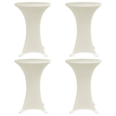 vidaXL Mantel elástico para mesa alta 4 unidades color crema Ø80 cm
