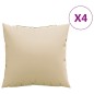 vidaXL Cojines decorativos 4 uds tela beige 50x50 cm