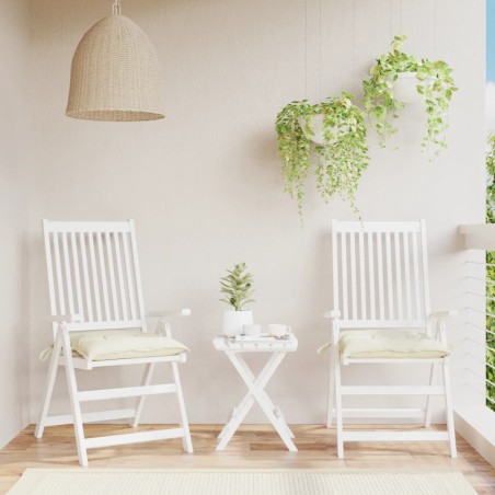 vidaXL Cojines de silla de jardín 2 uds tela Oxford crema 50x50x7 cm