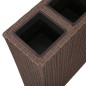 vidaXL Jardinera alta con 4 macetas 2 uds ratán sintético marrón vidaXL Jardinera alta con 4 macetas 2 uds ratán sintético marrón