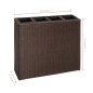 vidaXL Jardinera alta con 4 macetas 2 uds ratán sintético marrón vidaXL Jardinera alta con 4 macetas 2 uds ratán sintético marrón