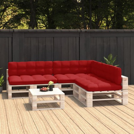vidaXL Cojines para sofá de palés 7 unidades rojo