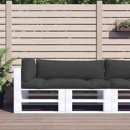 vidaXL Cojines para palets 3 piezas tela negro