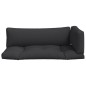 vidaXL Cojines para palets 3 piezas tela negro