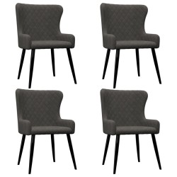 vidaXL Sillas de comedor 4 unidades terciopelo gris