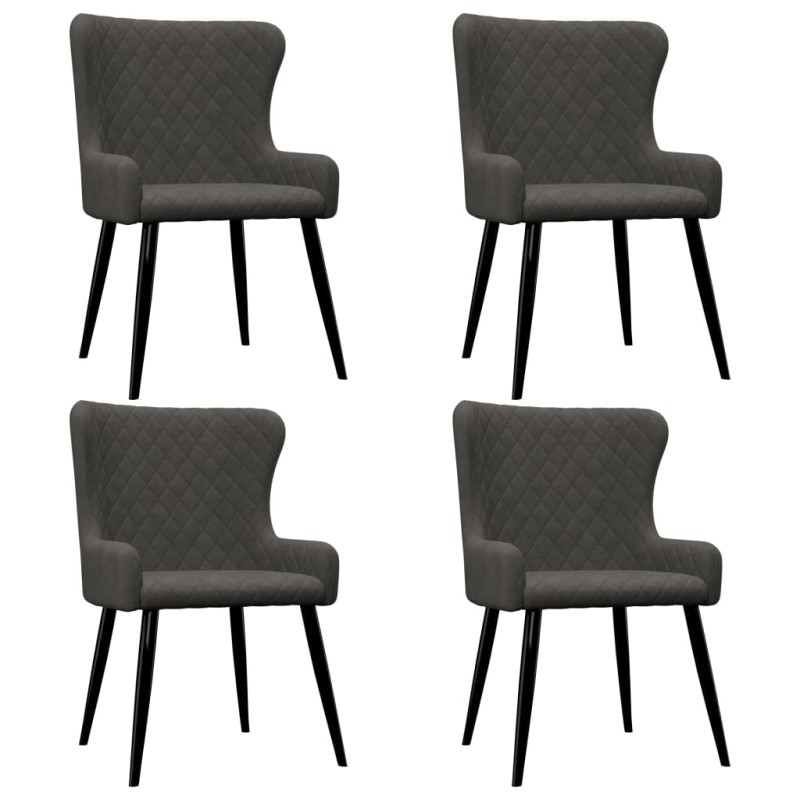 vidaXL Sillas de comedor 4 unidades terciopelo gris vidaXL Sillas de comedor 4 unidades terciopelo gris