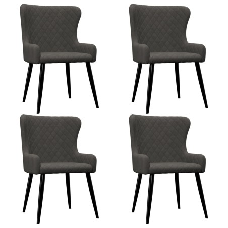 vidaXL Sillas de comedor 4 unidades terciopelo gris