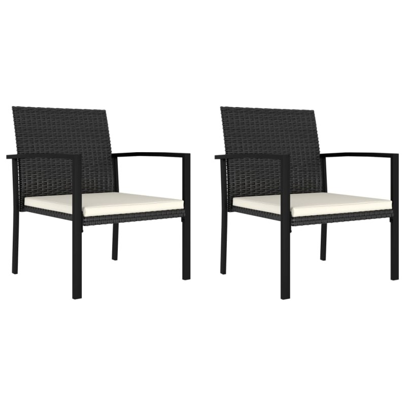 vidaXL Sillas de comedor de jardín 2 unidades ratán sintético negro vidaXL Sillas de comedor de jardín 2 unidades ratán sintético negro
