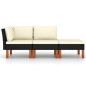 vidaXL Set muebles de jardín 3 pzas ratán sintético madera eucalipto