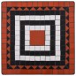 vidaXL Mesa y sillas bistró 3 pzas mosaico cerámica terracota y blanco