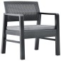 vidaXL Set de muebles de jardín 3 piezas con cojines plástico gris vidaXL Set de muebles de jardín 3 piezas con cojines plástico gris