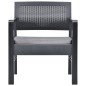 vidaXL Set de muebles de jardín 3 piezas con cojines plástico gris vidaXL Set de muebles de jardín 3 piezas con cojines plástico gris