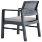 vidaXL Set de muebles de jardín 3 piezas con cojines plástico gris vidaXL Set de muebles de jardín 3 piezas con cojines plástico gris