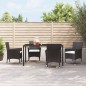 vidaXL Sillas de jardín 4 unidades con cojines ratán sintético negro vidaXL Sillas de jardín 4 unidades con cojines ratán sintético negro