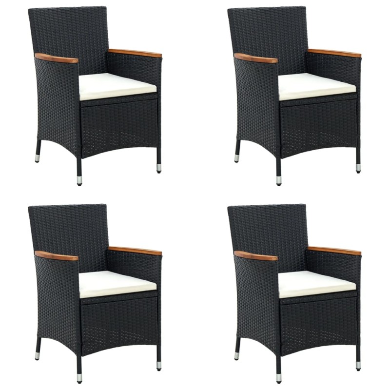 vidaXL Sillas de comedor de jardín 4 unidades ratán sintético negro vidaXL Sillas de comedor de jardín 4 unidades ratán sintético negro