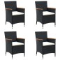 vidaXL Sillas de comedor de jardín 4 unidades ratán sintético negro vidaXL Sillas de comedor de jardín 4 unidades ratán sintético negro
