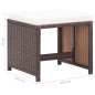 vidaXL Taburetes de jardín 4 uds con cojines ratán sintético marrón vidaXL Taburetes de jardín 4 uds con cojines ratán sintético marrón