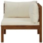 vidaXL Juego de sofá 2 pzas con cojines blanco crema madera de acacia vidaXL Juego de sofá 2 pzas con cojines blanco crema madera de acacia