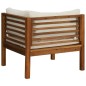 vidaXL Juego de sofá 2 pzas con cojines blanco crema madera de acacia vidaXL Juego de sofá 2 pzas con cojines blanco crema madera de acacia