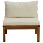vidaXL Juego de sofá 2 pzas con cojines blanco crema madera de acacia vidaXL Juego de sofá 2 pzas con cojines blanco crema madera de acacia