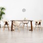 vidaXL Sillas de comedor 4 uds cuero sintético y madera curvada crema