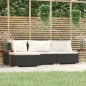 vidaXL Set de muebles de jardín 4 pzas y cojines ratán sintético negro vidaXL Set de muebles de jardín 4 pzas y cojines ratán sintético negro