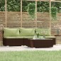 vidaXL Set muebles de jardín 4 piezas y cojines ratán sintético marrón vidaXL Set muebles de jardín 4 piezas y cojines ratán sintético marrón